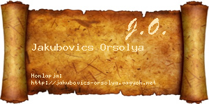 Jakubovics Orsolya névjegykártya