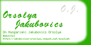 orsolya jakubovics business card